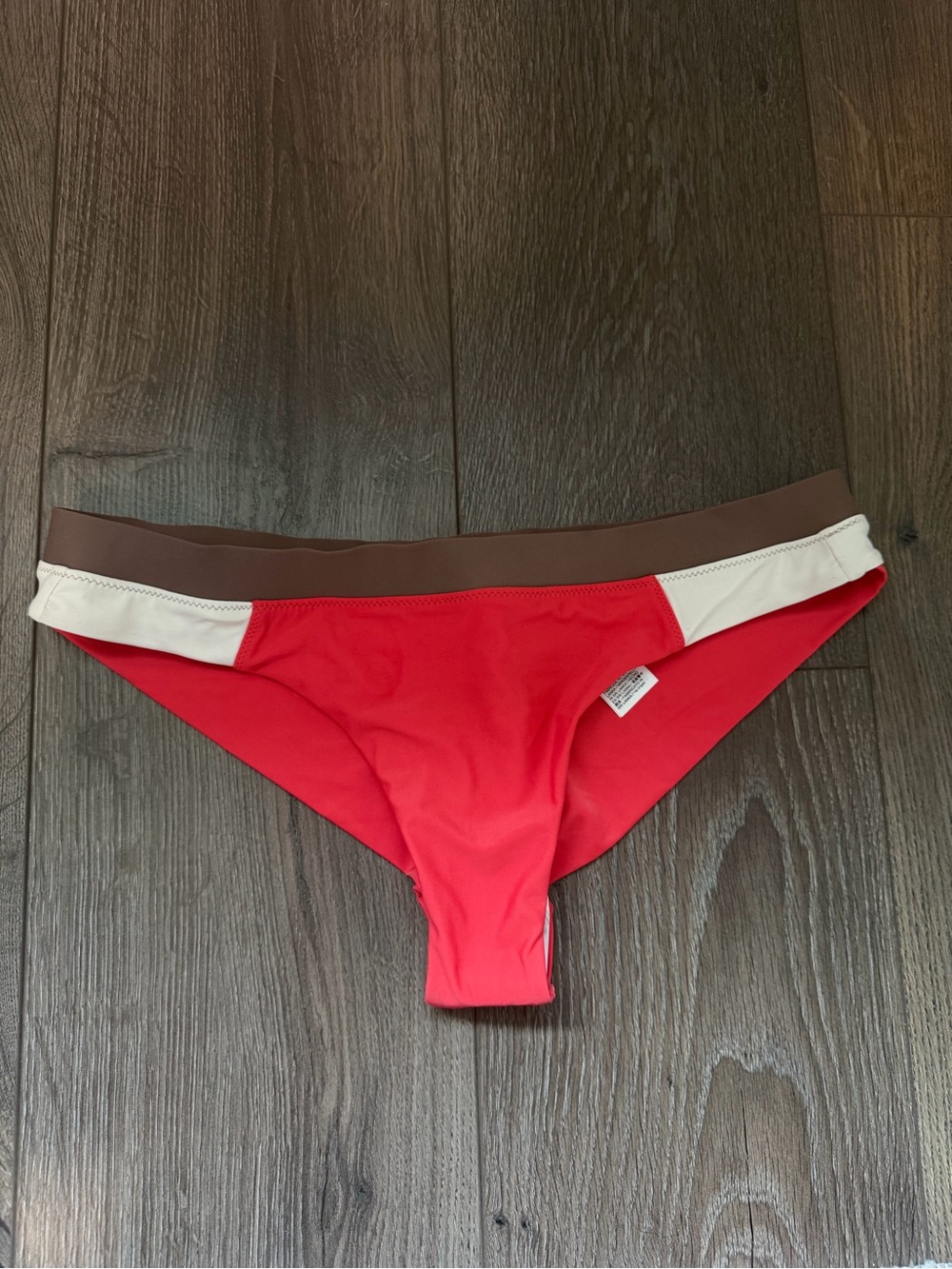 Prana women’s Bikini Bottom with Brown Waistband NEW size medium